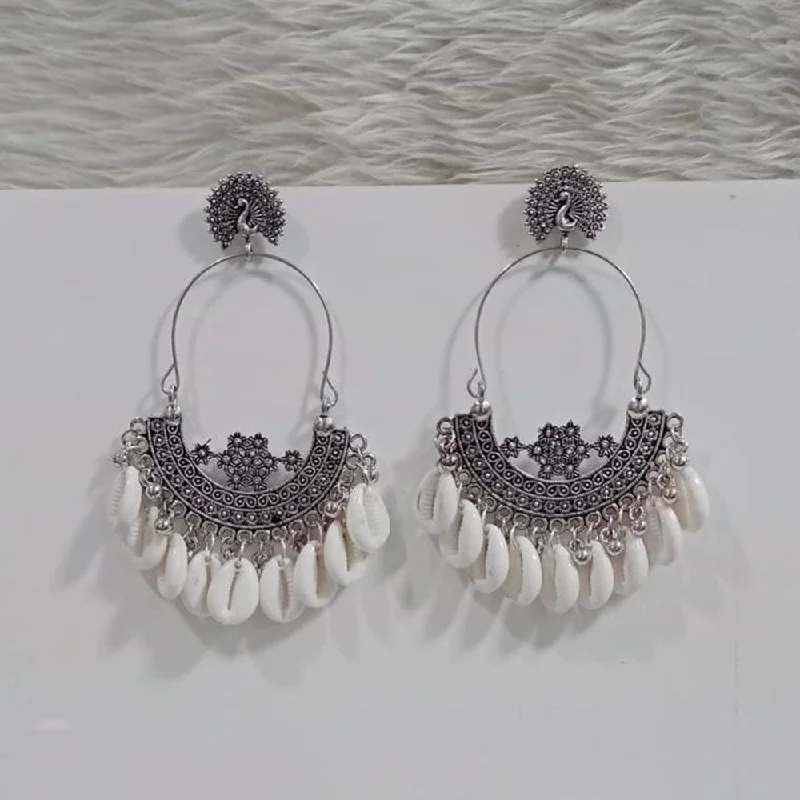 women pearl drop earrings -Pooja Bangles Oxidised Plated Dangler Earrings