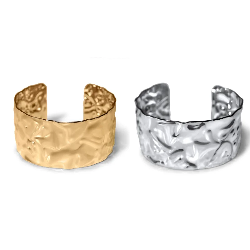 women statement bracelets -Hammered Cuff Bracelet