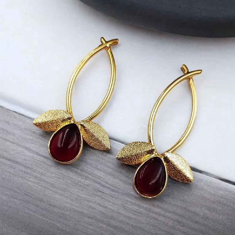 women personalized earrings -Maharani Jewels Gold Plated Crystal Stone Dangler Earrings