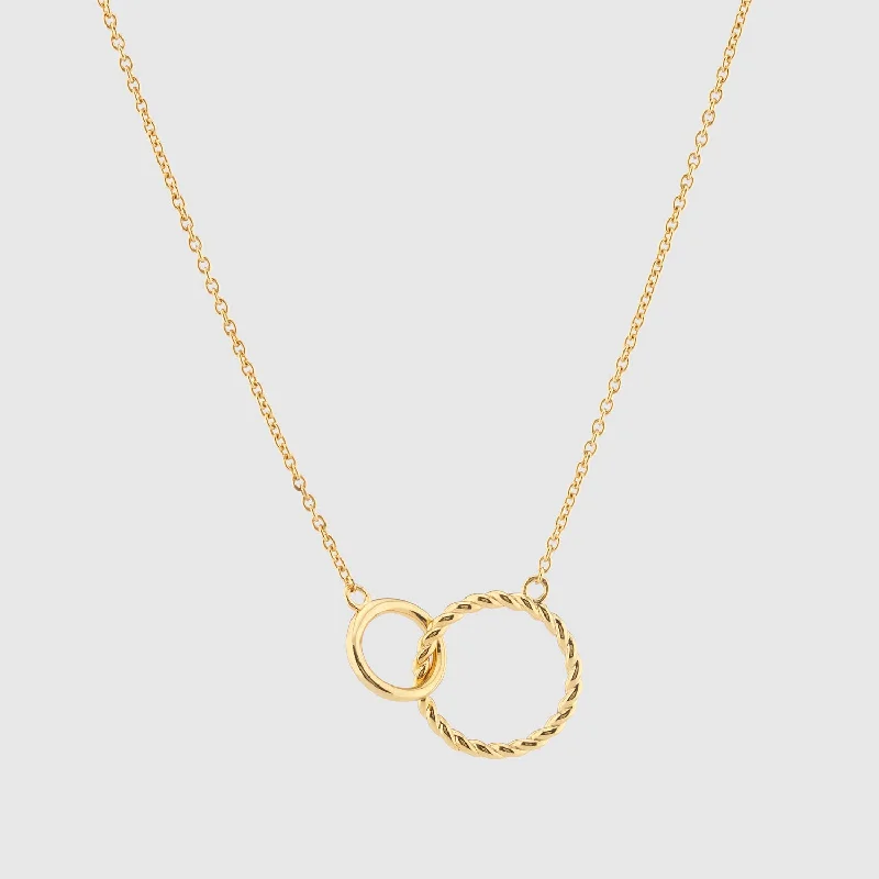 women short necklaces -Kelso Alhambra Gold Vermeil Twisted Rings Necklace