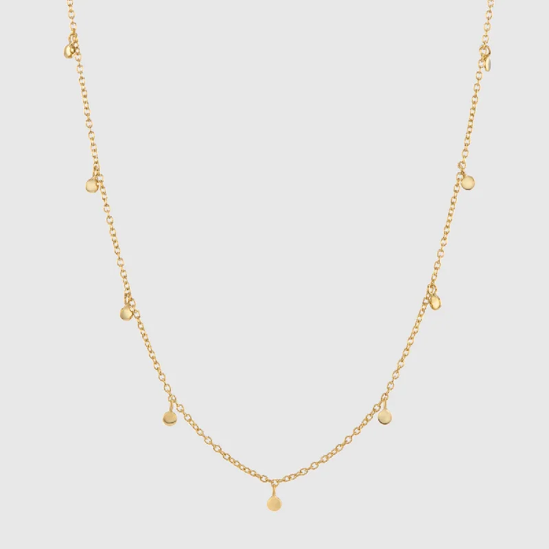 women gemstone necklaces -Frascati Yellow Gold Multi Disc Necklace