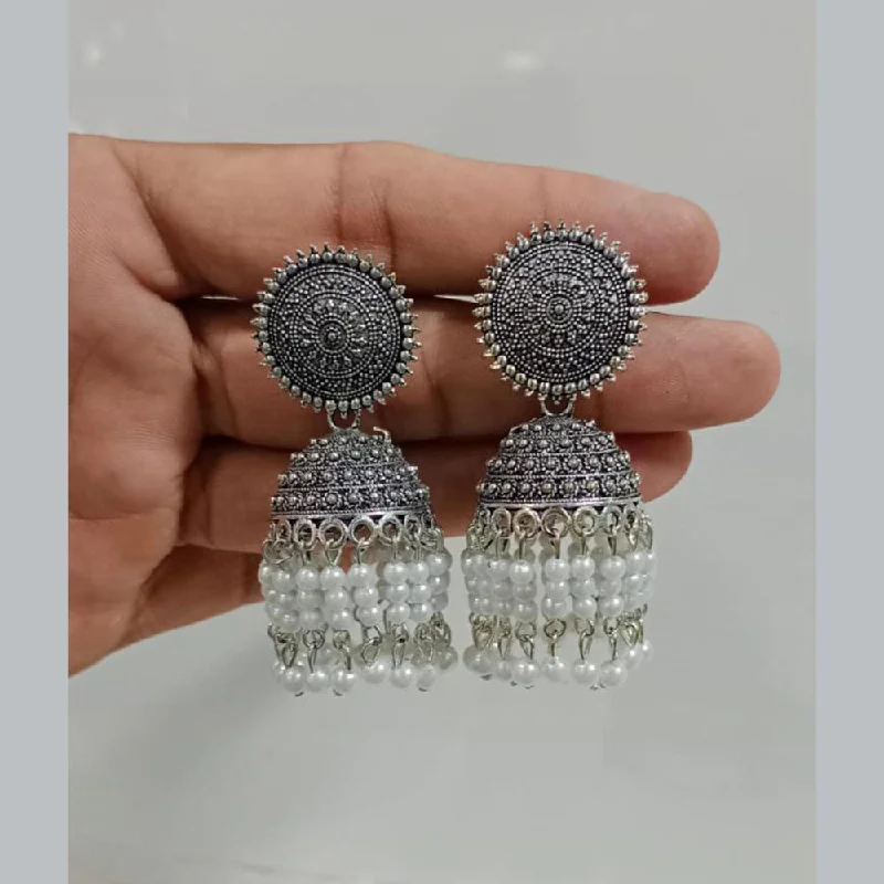 women chunky earrings -Pooja Bangles Oxidised Plated Jhumki Earrings