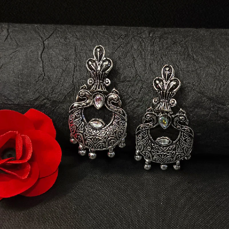 women oversized stud earrings -Bhavi Jewels Oxidised Plated Dangler Earrings