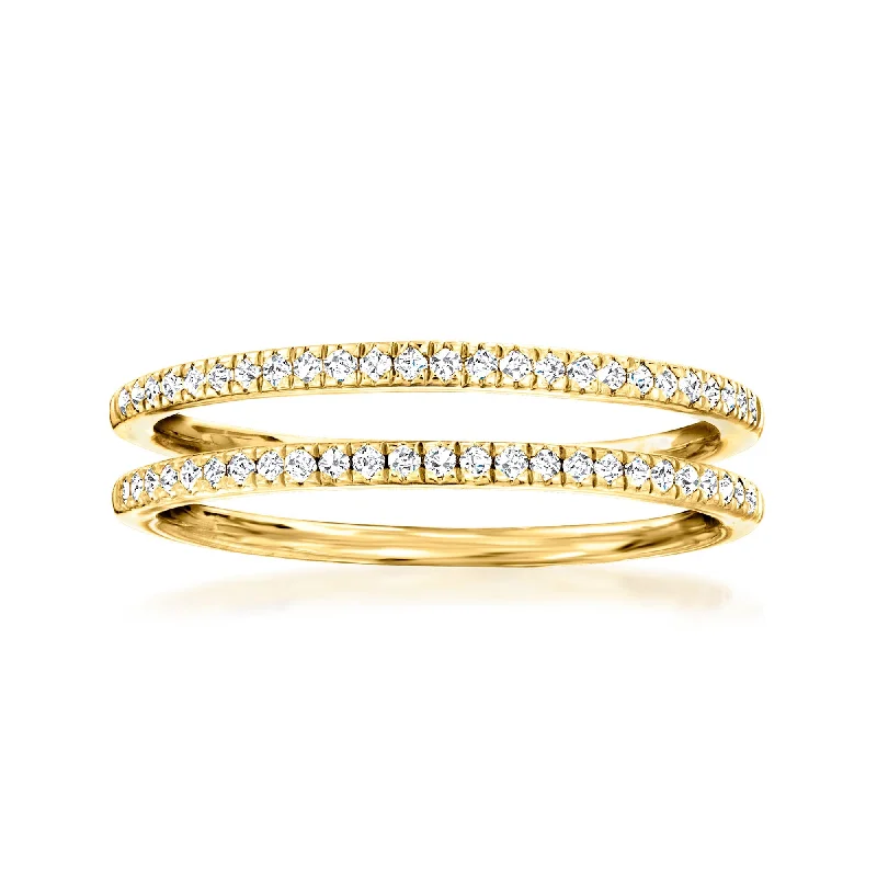 custom engagement rings -Ross-Simons Diamond Jewelry Set: 2 Stackable Rings in 18kt Gold Over Sterling