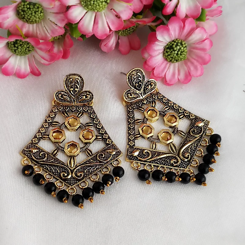 women statement drop earrings -Amina Creation Gold Plated Meenakari Dangler Earrings Assorted Color