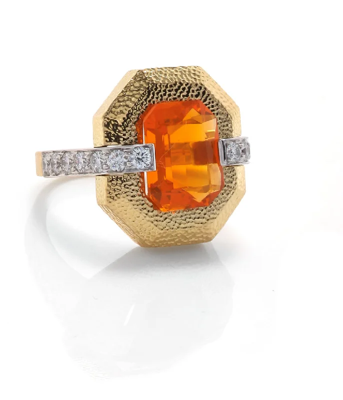 women cubic zirconia rings -Avenue Ring, Fire Opal