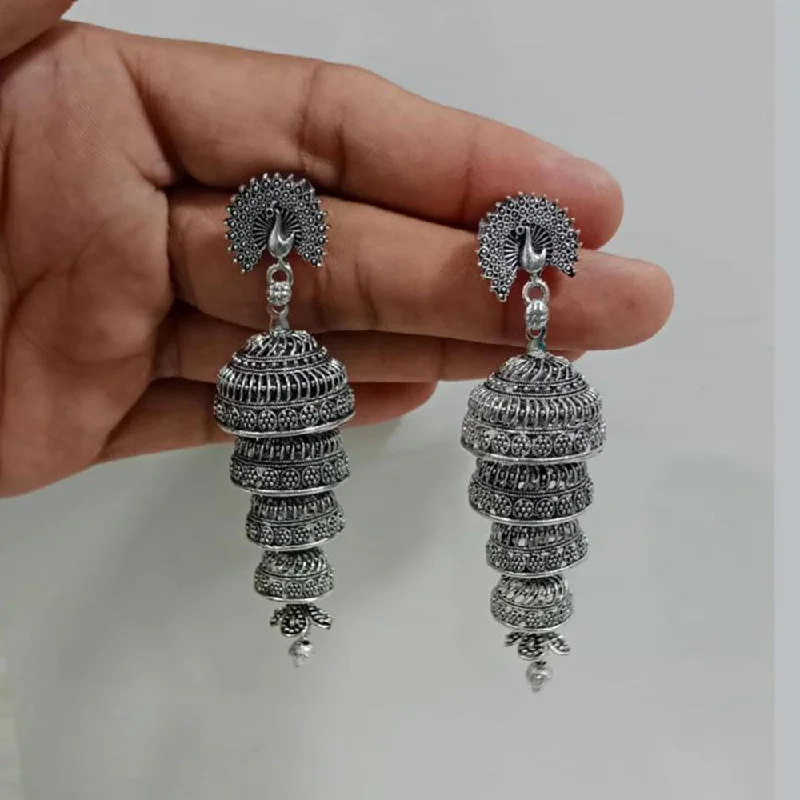 women sterling silver earrings -Pooja Bangles Oxidised Plated Dangler Earrings