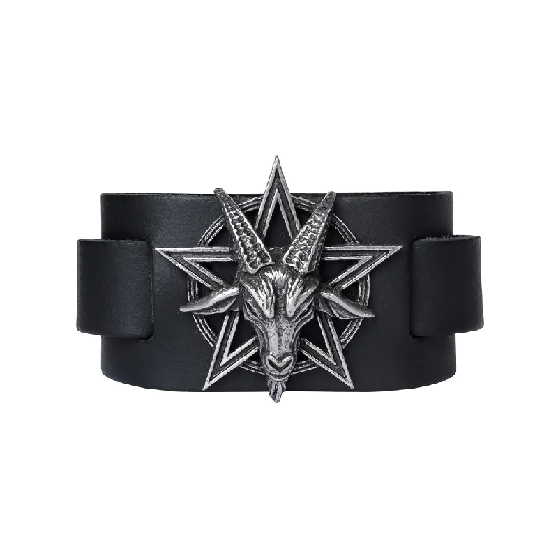 women leather bracelets -Baphomet Bracelet