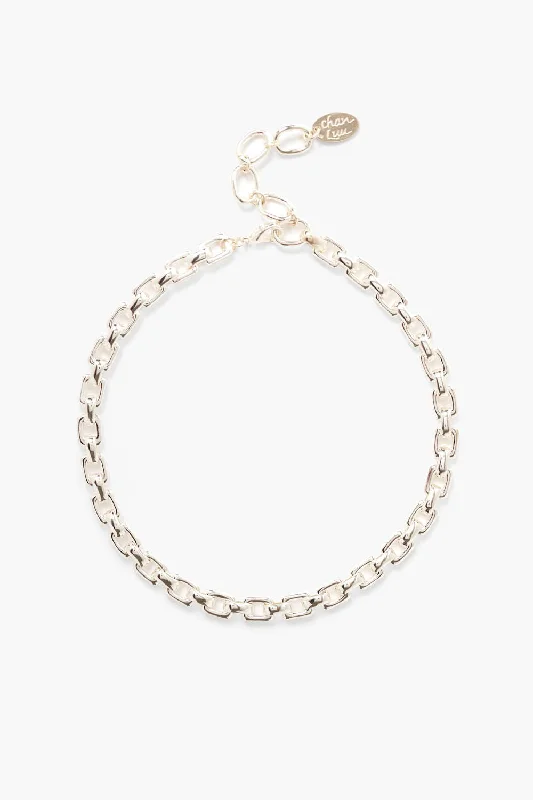 women silver chain necklaces -Ellis Chain Link Necklace Silver