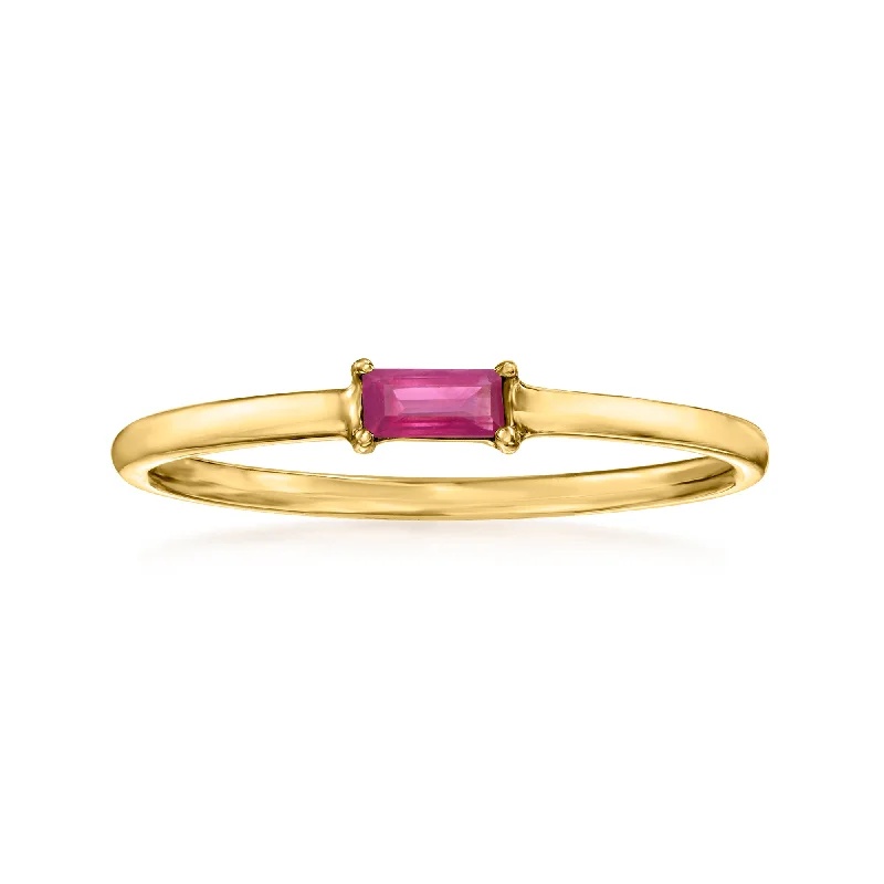 multi-stone engagement rings -RS Pure by Ross-Simons Ruby Ring in 14kt Yellow Gold