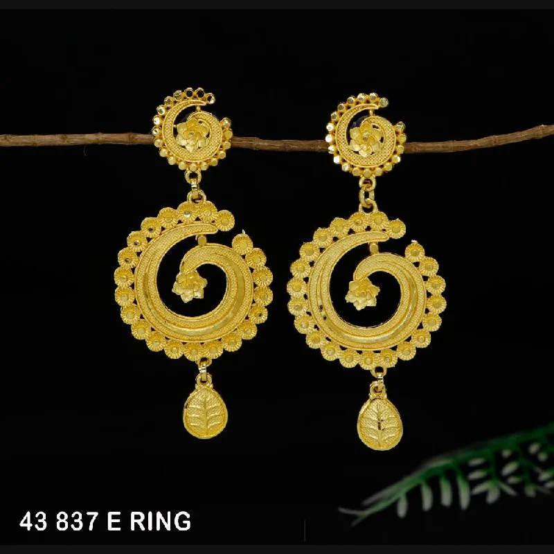 women minimalist earrings -Mahavir Gold Plated Dangler Earrings