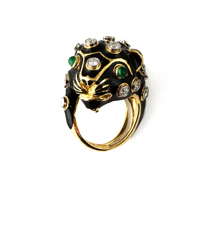 women cocktail rings -Studded Leopard Ring