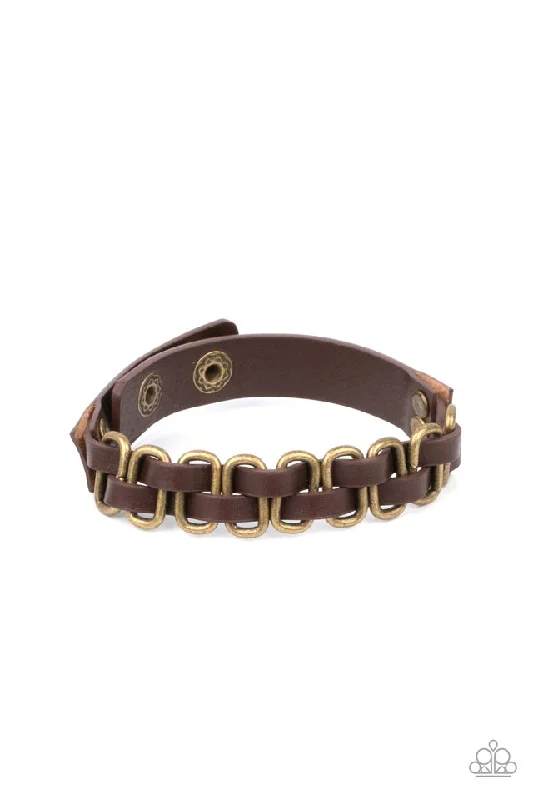 women custom bracelets -Gone Rogue Brass Urban Bracelet