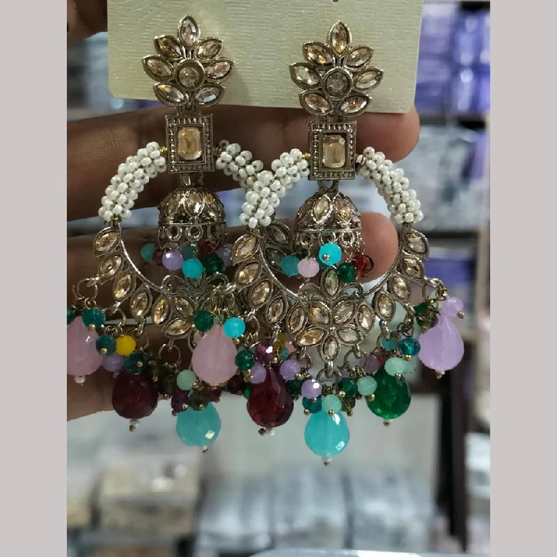 women personalized stud earrings -Manisha Jewellery Gold Plated Kundan Stone And Pearls  Dangler Earrings