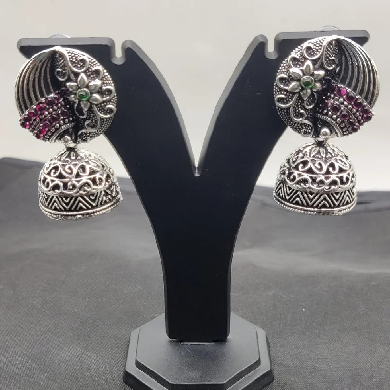 women elegant diamond earrings -Manisha Jewellery Oxidised Plated Jhumki Earrings