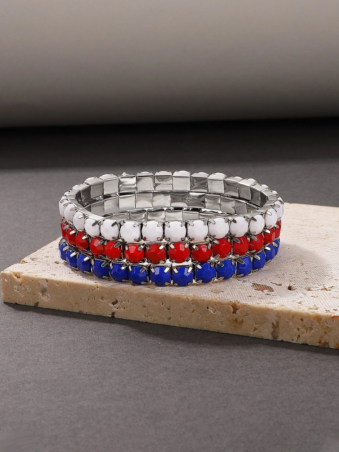 women wedding bracelets -Red, White, & Blue Bracelet Set