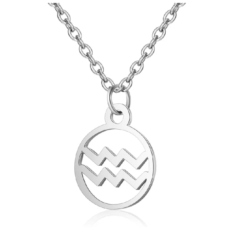 women handmade necklaces -Children's Zodiac Sign Pendant Necklace  Aquarius (January 20-February 18)