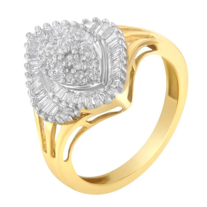 vintage-style engagement rings -10K Yellow Gold Diamond Cocktail Ring