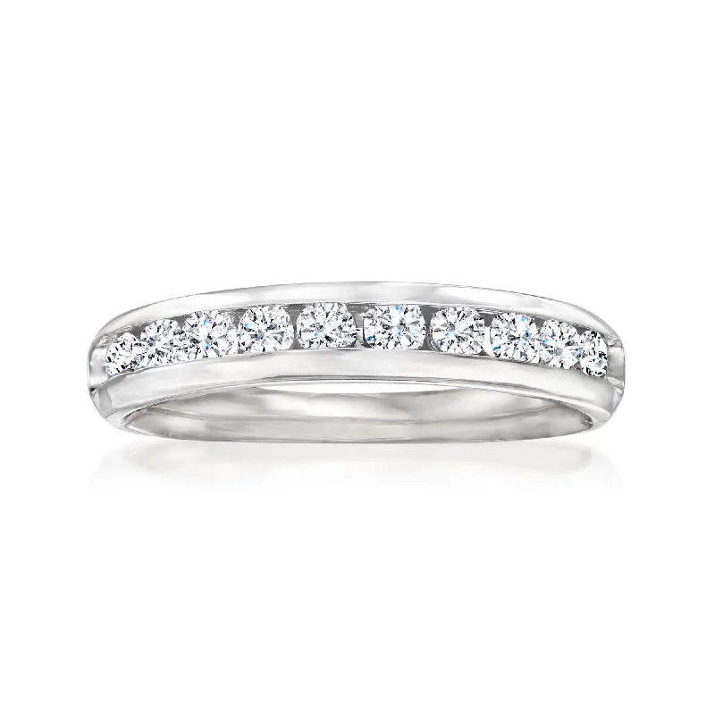 wedding rings and engagement rings sets -Ross-Simons Diamond Wedding Ring in 14kt White Gold